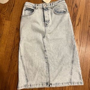 Maje Whitewashed Denim Skirt - Size 38